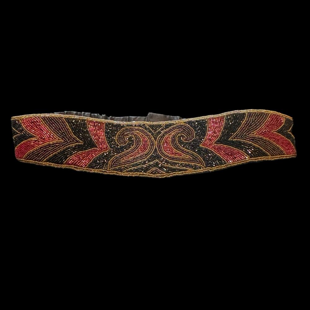 Vtg Alexon Mid Century Style Beaded Statement Waist Belt